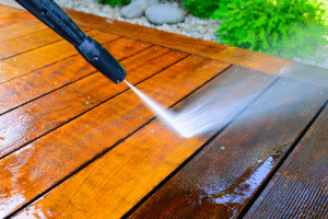 Pressure washing Wesley Chapel job being completed.