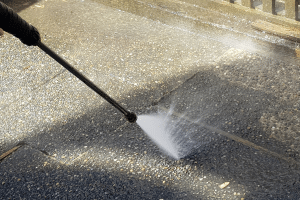 Pressure washing Wesley Chapel FL job being completed