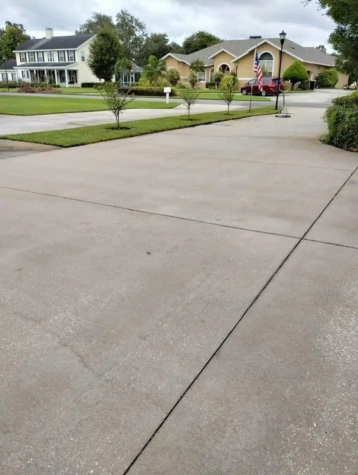 Suburban neighborhood with driveways